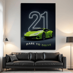 Lamborghini Huracán Green Supercar Canvas Wall Art – Luxury Sports Car Décor