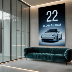 Porsche Taycan White Electric Sports Car Canvas Wall Art – Modern Luxury Décor
