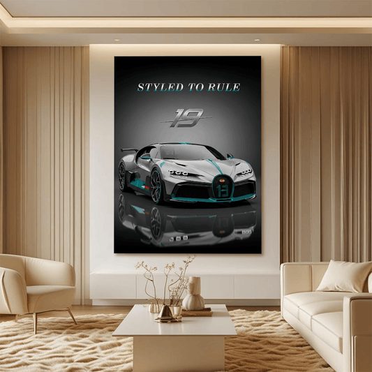Bugatti Divo Silver Supercar Canvas Wall Art – Exclusive Luxury Automotive Décor