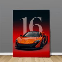 McLaren P1 Orange Supercar Canvas Wall Art – Luxury Sports Car Décor