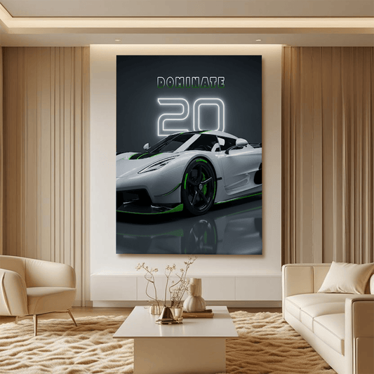 Koenigsegg Jesko White Supercar Canvas Wall Art – Hypercar Luxury Décor
