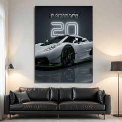 Koenigsegg Jesko White Supercar Canvas Wall Art – Hypercar Luxury Décor