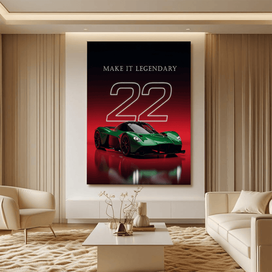 Aston Martin Valkyrie Green Hypercar Canvas Wall Art – Luxury Automotive Décor