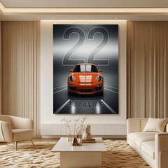 Porsche 911 GT3 Orange Canvas Wall Art – Supreme Sports Car Decor
