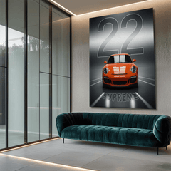 Porsche 911 GT3 Orange Canvas Wall Art – Supreme Sports Car Decor