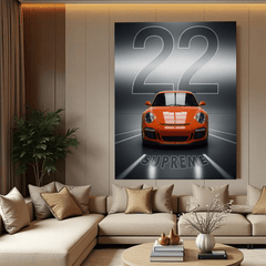 Porsche 911 GT3 Orange Canvas Wall Art – Supreme Sports Car Decor