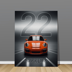 Porsche 911 GT3 Orange Canvas Wall Art – Supreme Sports Car Decor