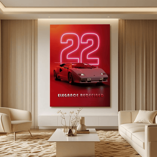 Lamborghini Countach Red Classic Supercar Canvas Wall Art – Vintage Luxury Décor