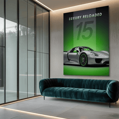 Porsche 918 Spyder Silver Supercar Canvas Wall Art – Hybrid Luxury Décor