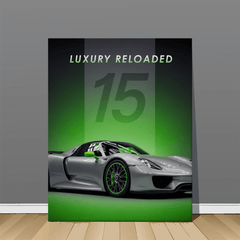 Porsche 918 Spyder Silver Supercar Canvas Wall Art – Hybrid Luxury Décor