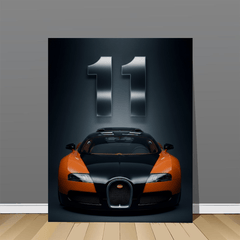 Bugatti Veyron Black and Orange Supercar Canvas Wall Art – Luxury Hypercar Décor