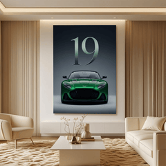 Aston Martin DBS Superleggera Green Supercar Canvas Wall Art – Luxury Automotive Décor