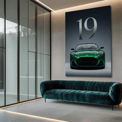 Aston Martin DBS Superleggera Green Supercar Canvas Wall Art – Luxury Automotive Décor