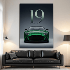 Aston Martin DBS Superleggera Green Supercar Canvas Wall Art – Luxury Automotive Décor