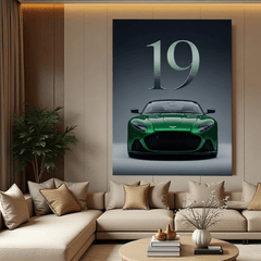 Aston Martin DBS Superleggera Green Supercar Canvas Wall Art – Luxury Automotive Décor