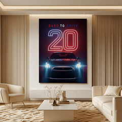 Nissan GT-R Black Sports Car Canvas Wall Art Prints – Modern Supercar Décor