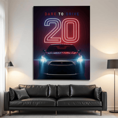 Nissan GT-R Black Sports Car Canvas Wall Art Prints – Modern Supercar Décor