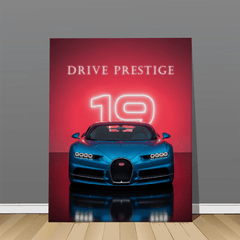 Bugatti Chiron Blue Canvas Wall Art – Prestige Supercar Wall Decor