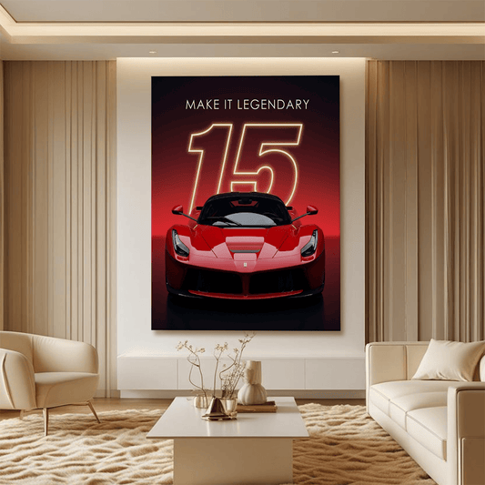 Ferrari LaFerrari Red Supercar Canvas Wall Art – Italian Luxury Automotive Décor