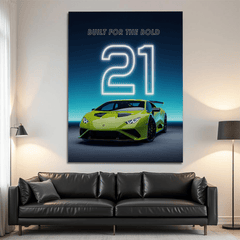 Lamborghini Huracán Green Supercar Canvas Wall Art – Luxury Sports Car Decor