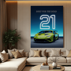 Lamborghini Huracán Green Supercar Canvas Wall Art – Luxury Sports Car Decor