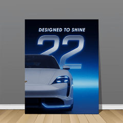 Porsche Taycan White Electric Sports Car Canvas Wall Art – Modern Luxury Decor