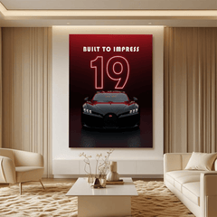 Bugatti Chiron Black and Red Supercar Canvas Wall Art – Luxury Automotive Decor