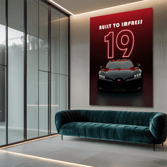 Bugatti Chiron Black and Red Supercar Canvas Wall Art – Luxury Automotive Decor
