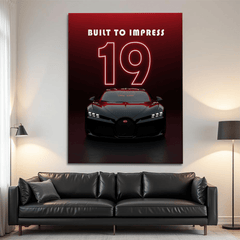 Bugatti Chiron Black and Red Supercar Canvas Wall Art – Luxury Automotive Decor