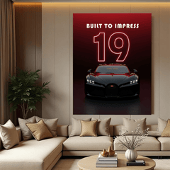 Bugatti Chiron Black and Red Supercar Canvas Wall Art – Luxury Automotive Decor