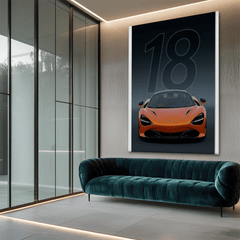 McLaren 720S Orange Supercar Canvas Wall Art – Luxury Sports Car Decor