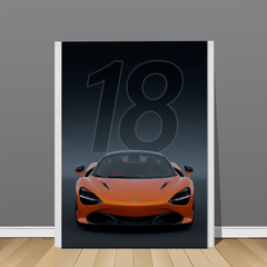 McLaren 720S Orange Supercar Canvas Wall Art – Luxury Sports Car Decor
