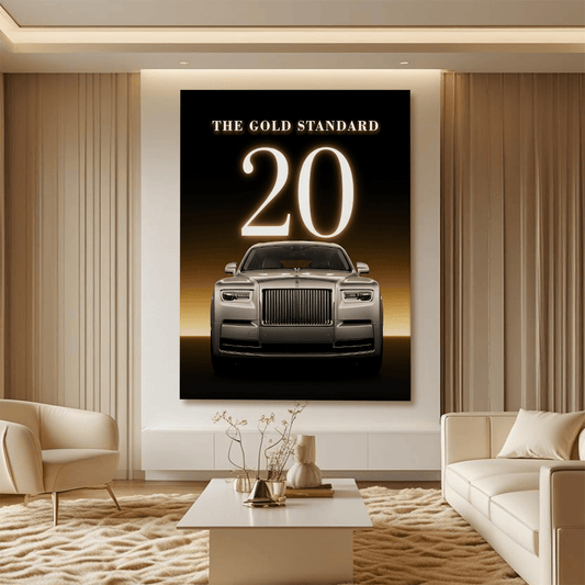 Rolls-Royce Phantom Silver Luxury Car Canvas Wall Art – Timeless Automotive Decor
