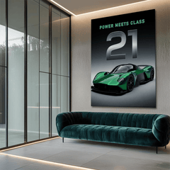 Aston Martin Valhalla Green Hypercar Canvas Wall Art – Luxury Performance Decor