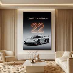 Koenigsegg Jesko White Hypercar Canvas Wall Art – Exclusive Automotive Decor