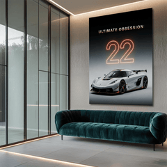 Koenigsegg Jesko White Hypercar Canvas Wall Art – Exclusive Automotive Decor