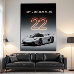 Koenigsegg Jesko White Hypercar Canvas Wall Art – Exclusive Automotive Decor
