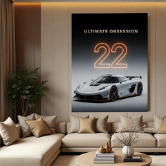 Koenigsegg Jesko White Hypercar Canvas Wall Art – Exclusive Automotive Decor