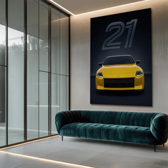 Nissan Z Proto Yellow Sports Car Canvas Wall Art – Modern Automotive Decor