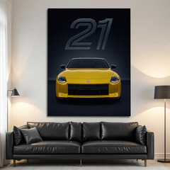 Nissan Z Proto Yellow Sports Car Canvas Wall Art – Modern Automotive Decor