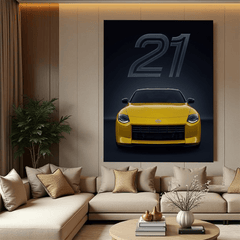 Nissan Z Proto Yellow Sports Car Canvas Wall Art – Modern Automotive Decor