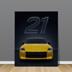 Nissan Z Proto Yellow Sports Car Canvas Wall Art – Modern Automotive Decor