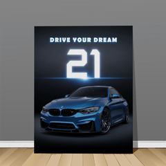 BMW M4 Blue Luxury Sports Car Canvas Wall Art – Modern Automotive Decor