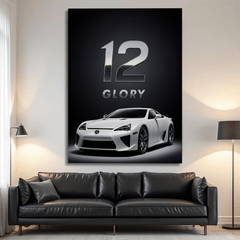 Lexus LFA White Canvas Wall Art – Iconic Japanese Supercar Wall Decor