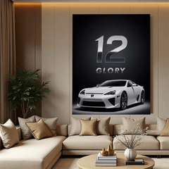 Lexus LFA White Canvas Wall Art – Iconic Japanese Supercar Wall Decor