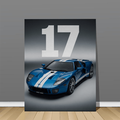 Ford GT Blue Canvas Wall Art – Classic American Supercar Wall Decor