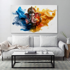 Dual Aura Ganesha Canvas Wall Art – Balance of Energy & Blessings