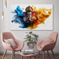 Dual Aura Ganesha Canvas Wall Art – Balance of Energy & Blessings