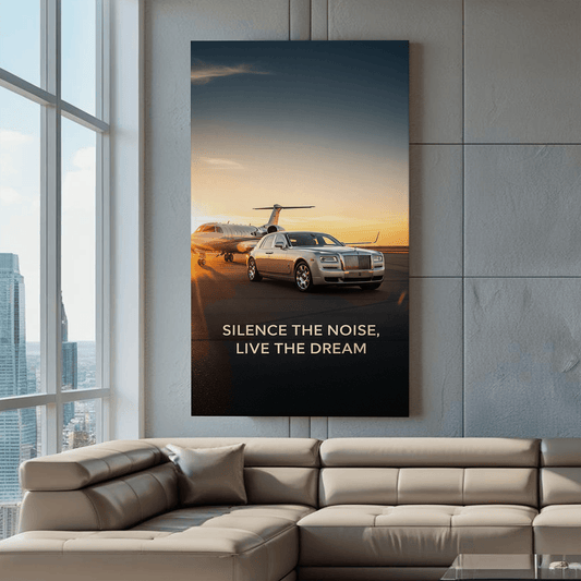 Silence the Noise, Live the Dream Motivational Canvas Wall Art Print