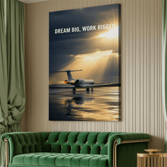 Dream Big Work Bigger Motivational Canvas Wall Art Print